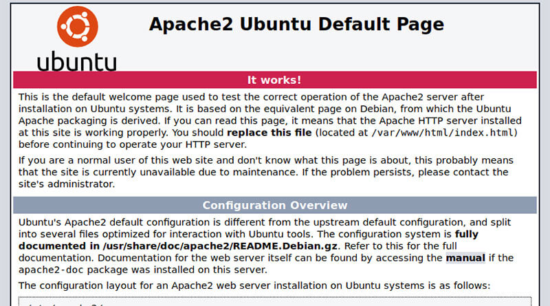 Apache Landing Page
