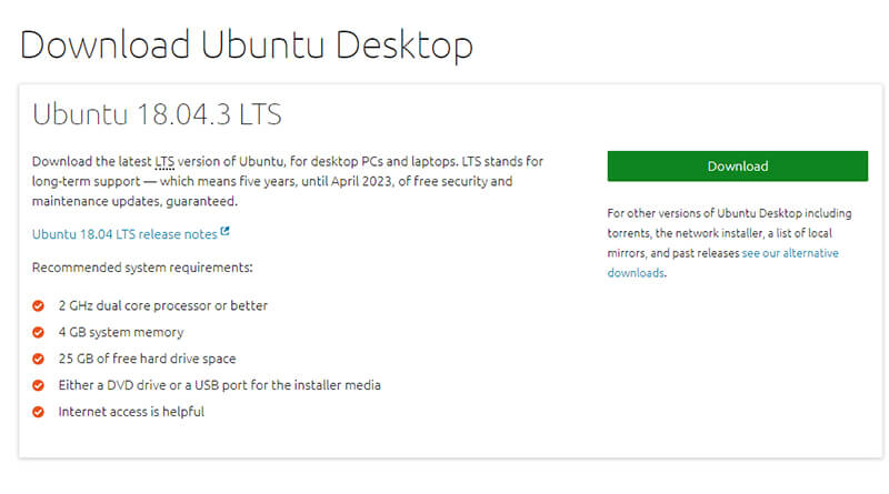 Ubuntu Desktop Official Download Page