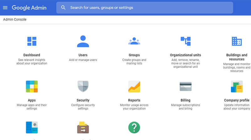 G suite Admin Console