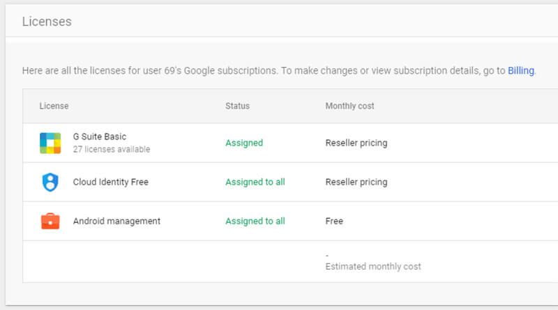 G Suite License Page