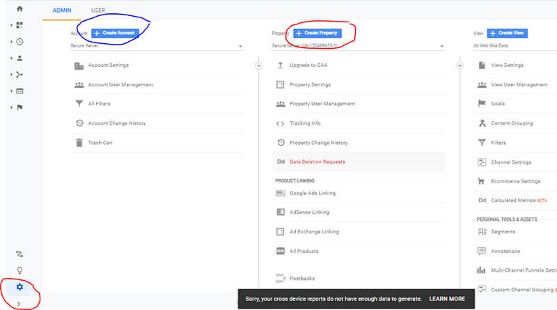 Add Google GA4 Property