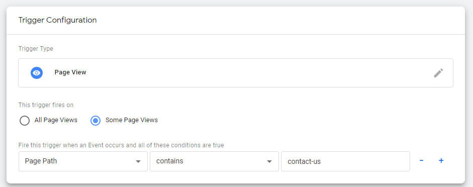 Trigger on specific page